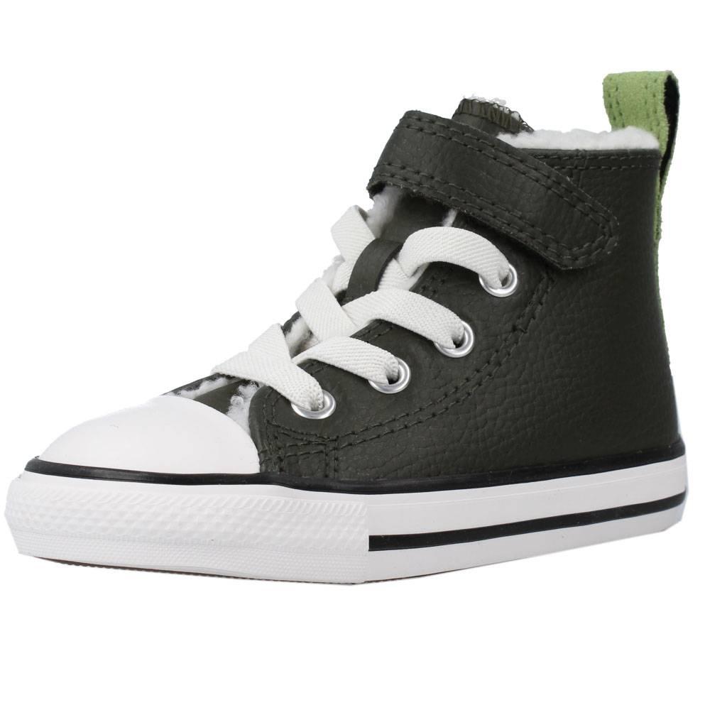 CONVERSE EASY-ON LINED LEATHER en color VERDE  (1)