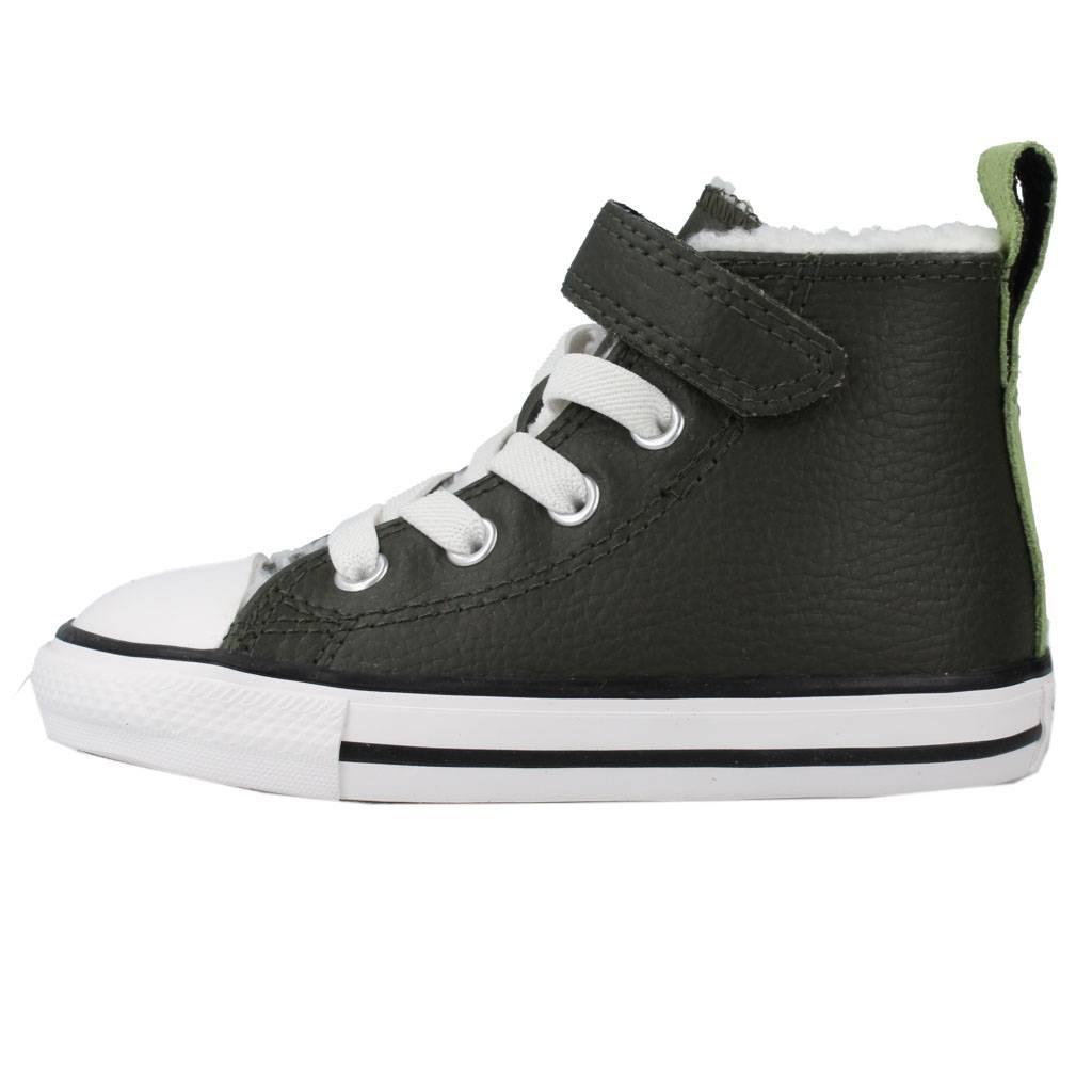 CONVERSE EASY-ON LINED LEATHER en color VERDE  (2)