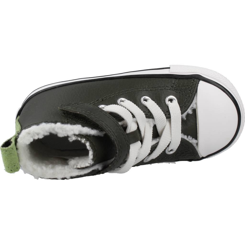 CONVERSE EASY-ON LINED LEATHER en color VERDE  (7)