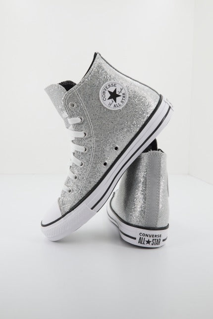 CONVERSE ALL STAR GLITTER en color PLATA  (2)