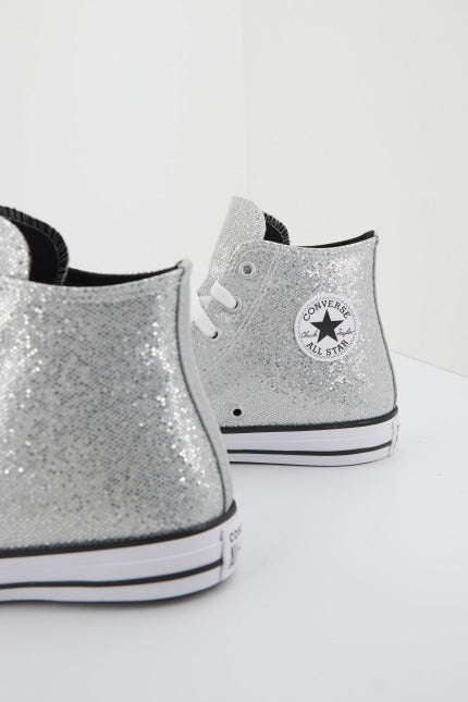CONVERSE ALL STAR GLITTER en color PLATA  (4)
