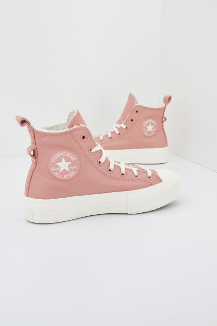 CONVERSE LIFT PLATFORM LINED LEATHER en color ROSA  (1)