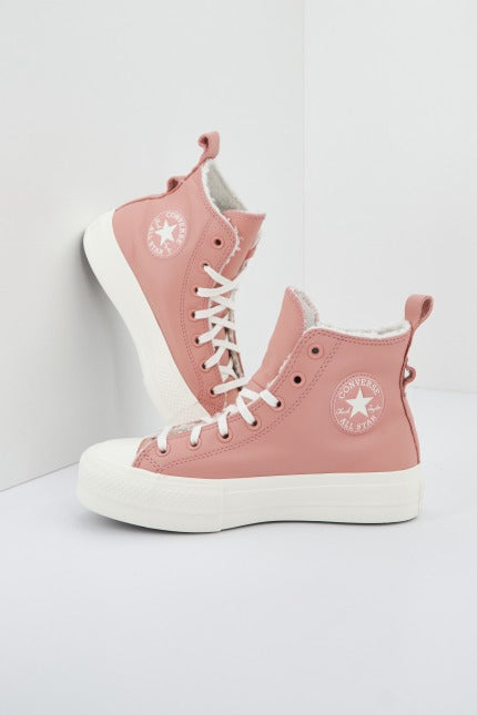 CONVERSE LIFT PLATFORM LINED LEATHER en color ROSA  (3)