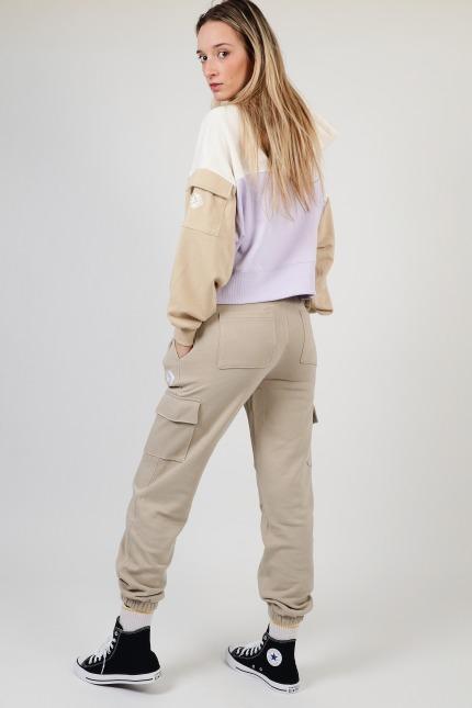 CONVERSE FASHION KNIT CARGO JOGGER en color MARRON CLARO  (4)