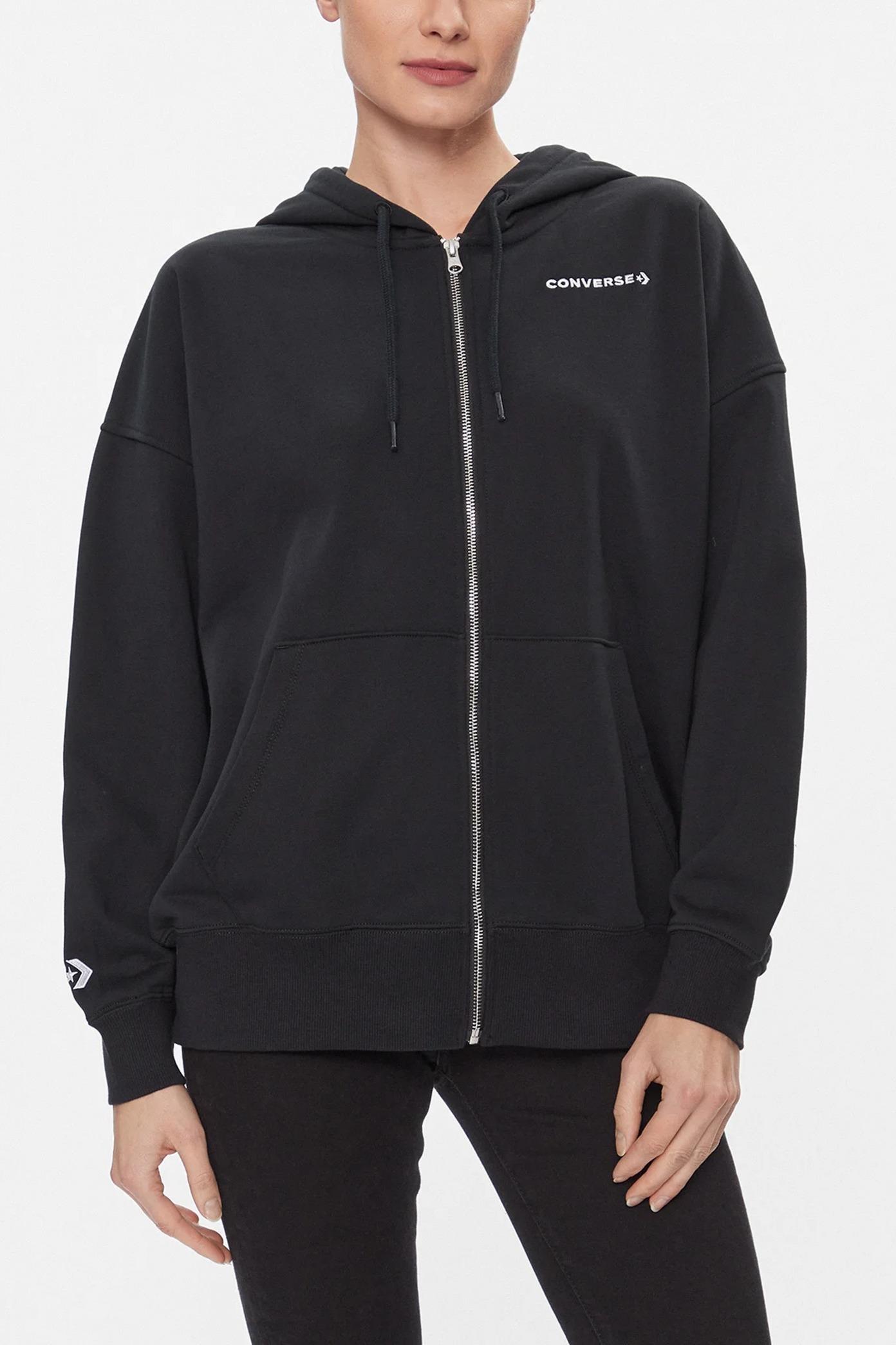 CONVERSE OVERSIZED FULL-ZIP HOODIE en color NEGRO  (1)