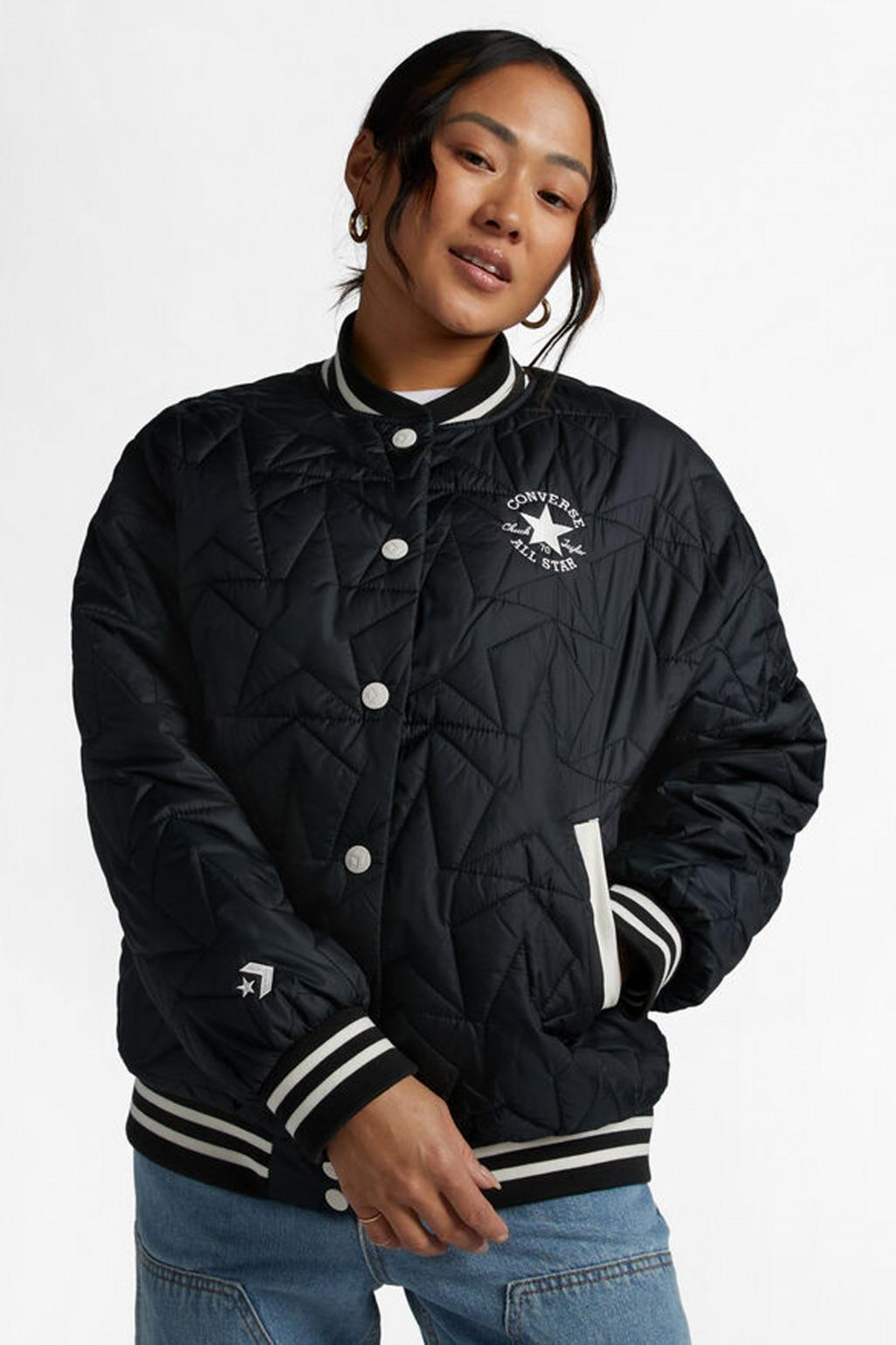 CONVERSE PADDED BASEBALL JACKET en color NEGRO  (1)