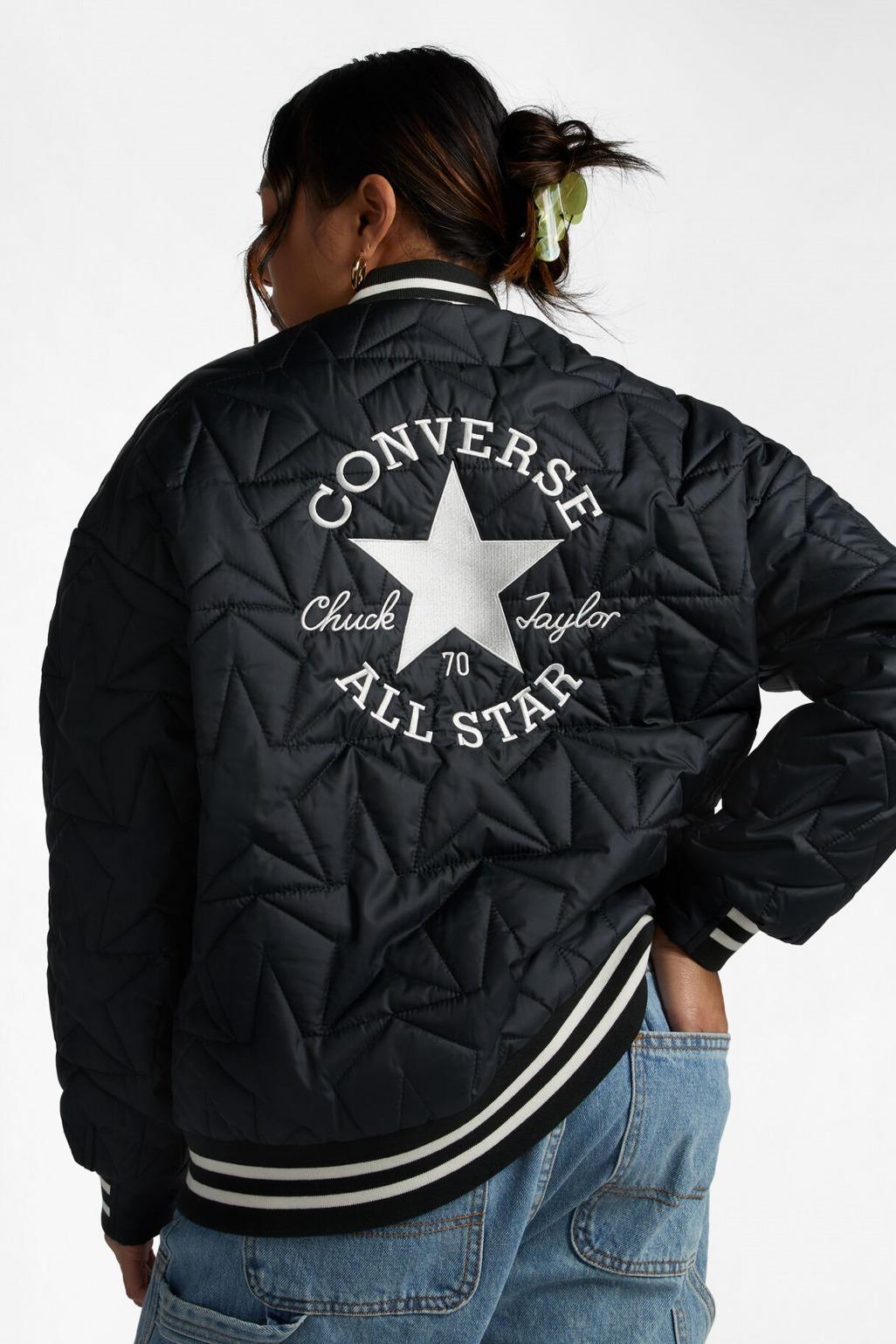 CONVERSE PADDED BASEBALL JACKET en color NEGRO  (2)