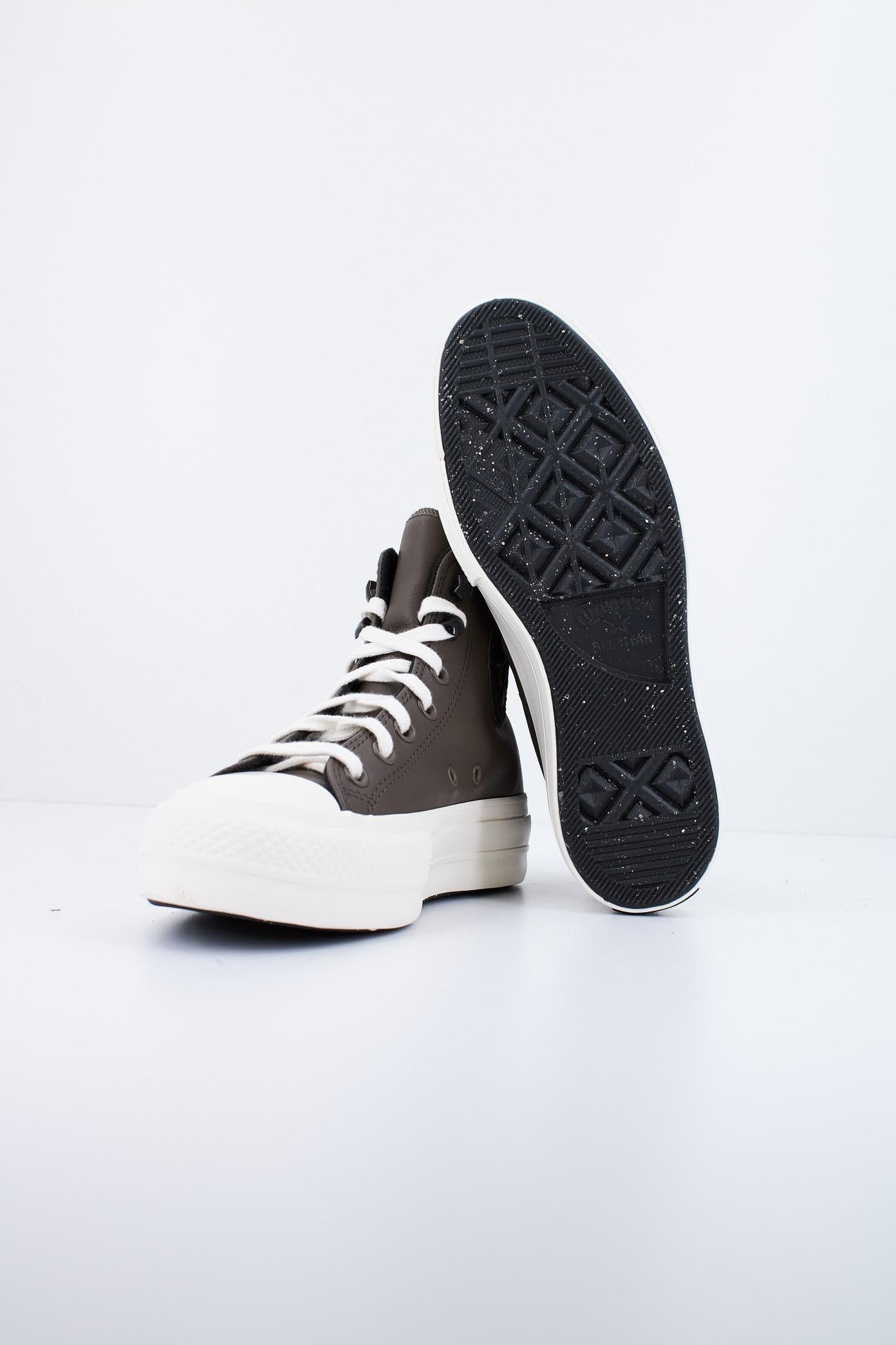 CONVERSE CHUCK TAYLOR ALL STAR LIFT PLATFORM FLEECE-LINED LEATHER en color MARRON  (4)
