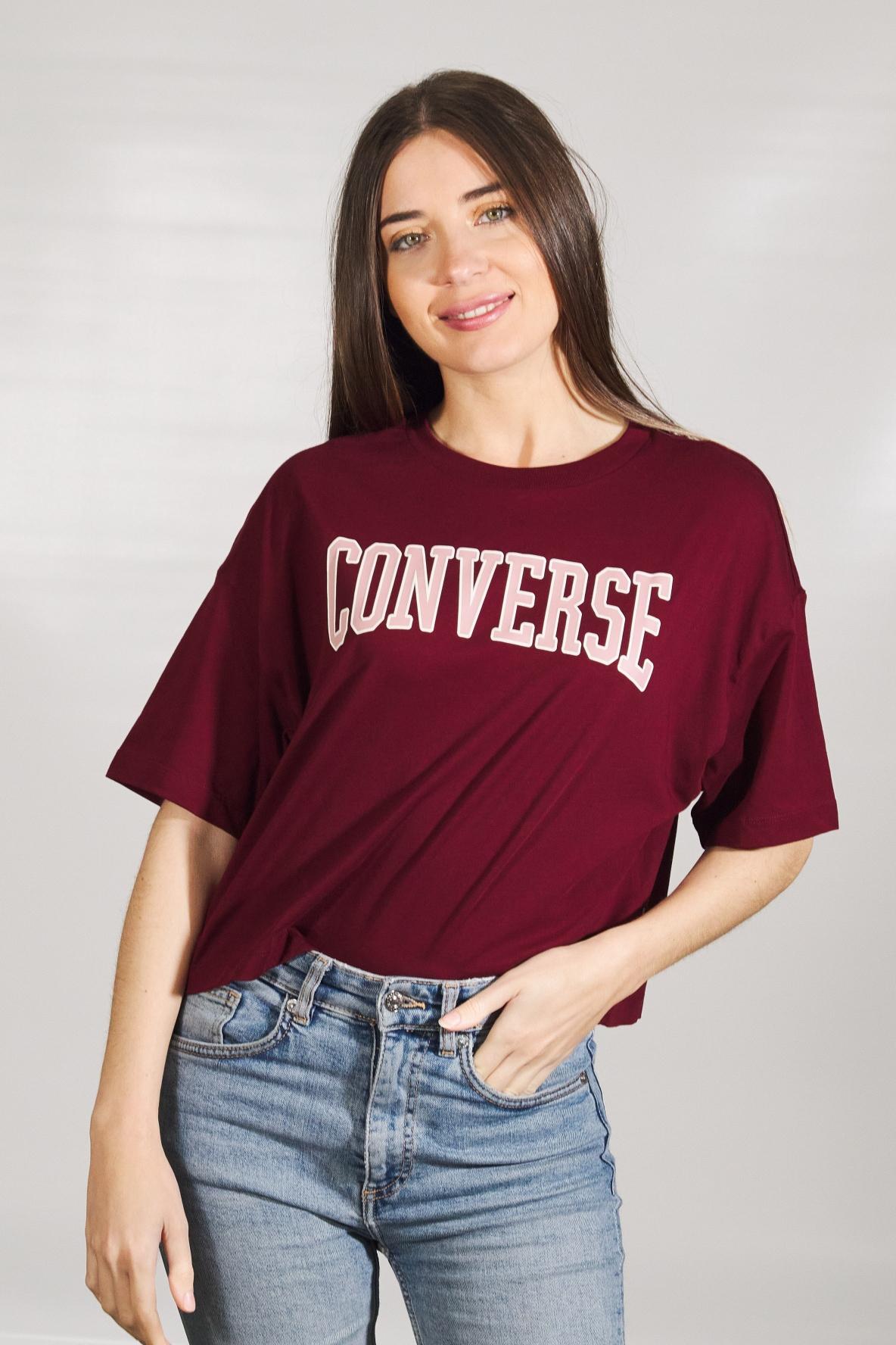 CONVERSE  BOXY TEE en color BURDEOS  (1)