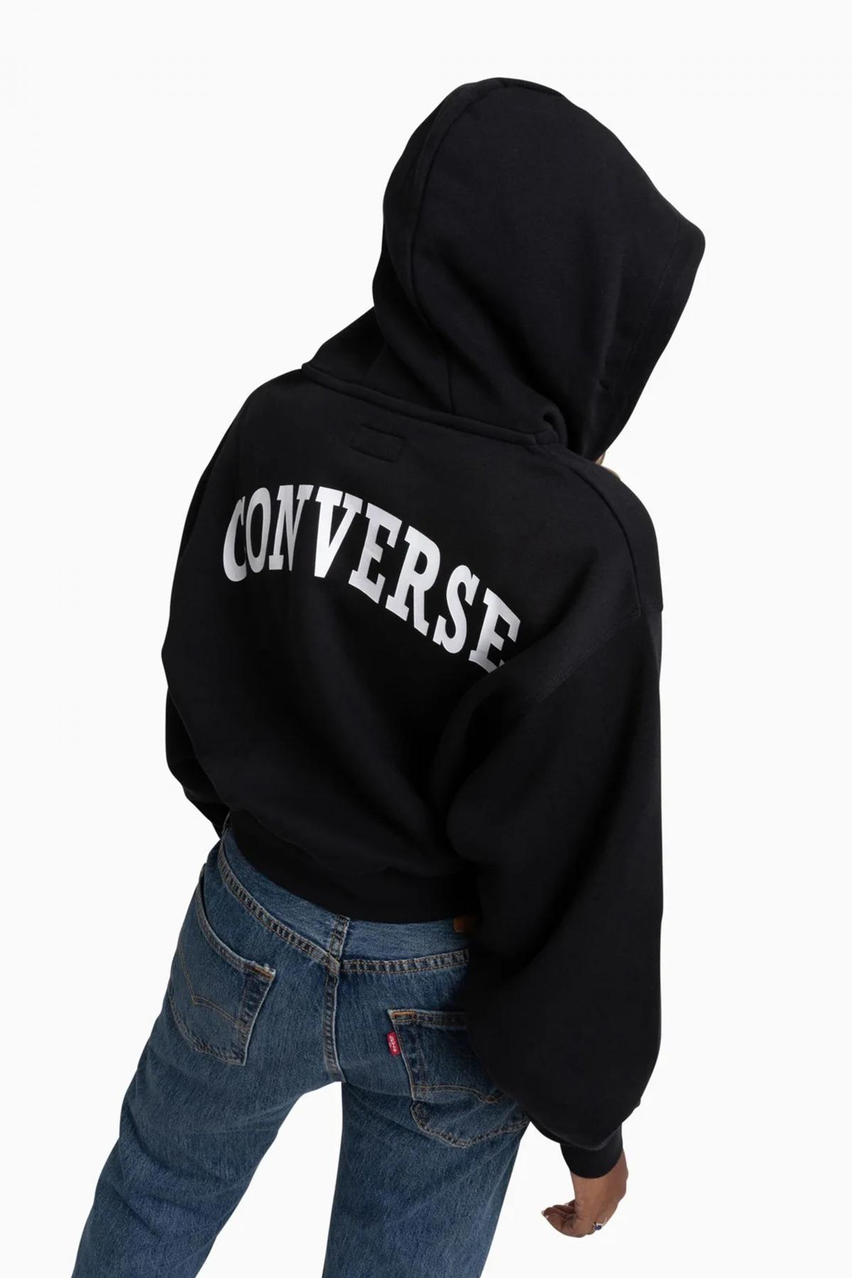 CONVERSE RETRO FULL-ZIP HOODIE en color NEGRO  (2)