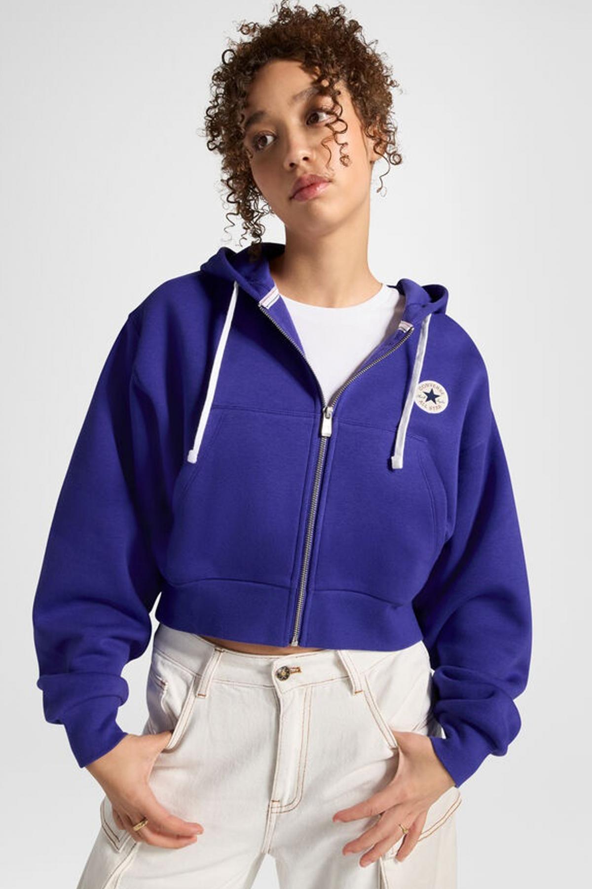CONVERSE RETRO FULL-ZIP HOODIE en color VIOLETA  (1)