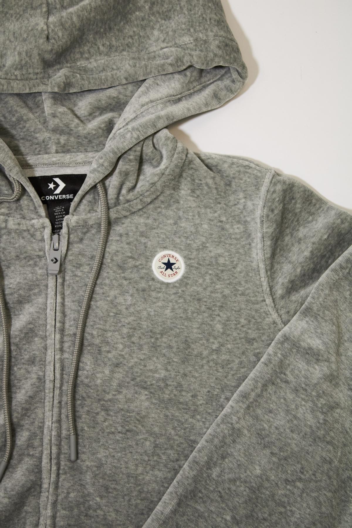 CONVERSE CHUCK HOODIE VELOUR en color GRIS  (3)