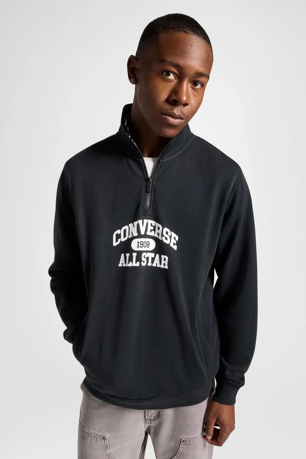 CONVERSE RETRO QUARTER ZIP en color NEGRO  (1)