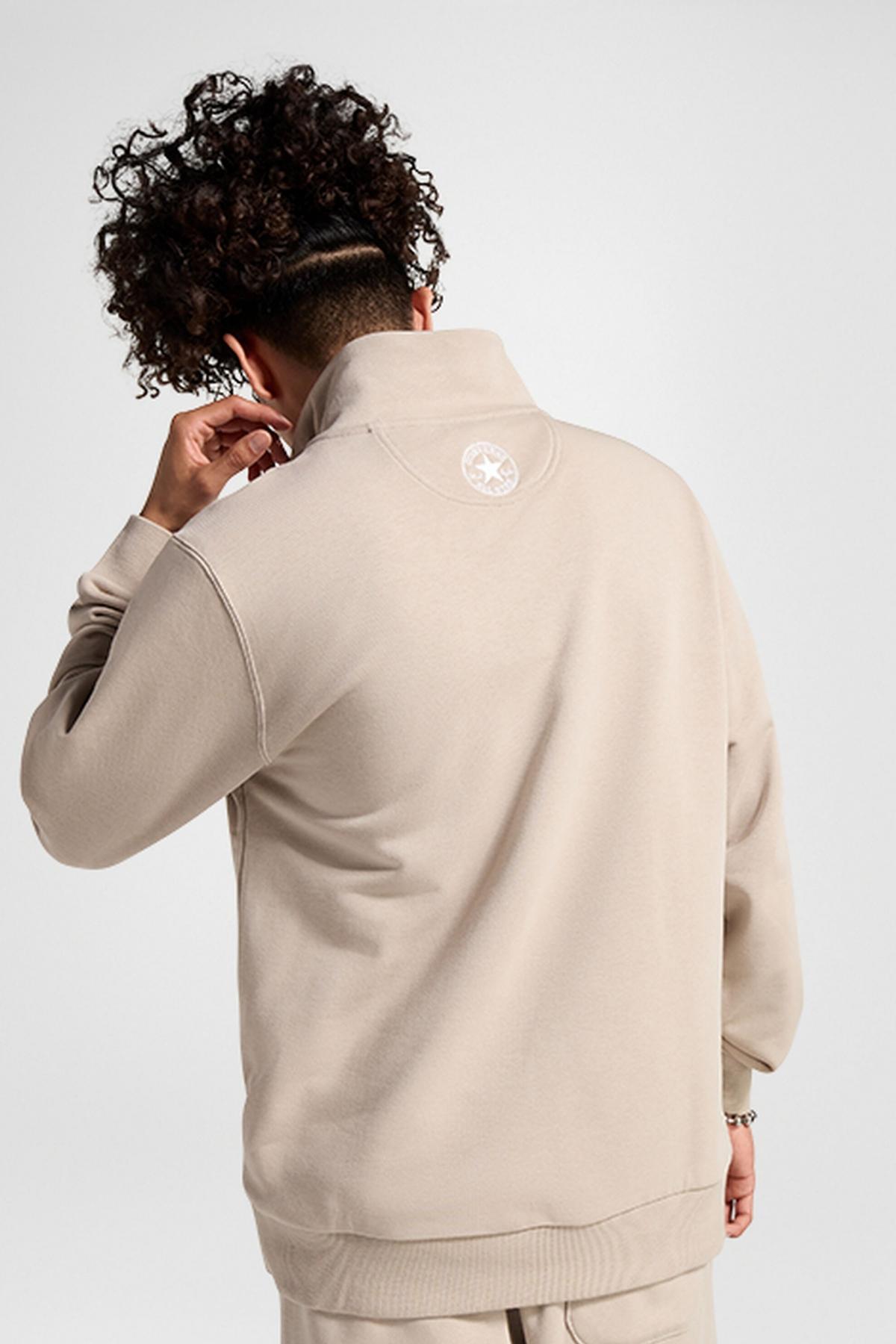 CONVERSE RETRO QUARTER ZIP en color MARRON CLARO  (2)