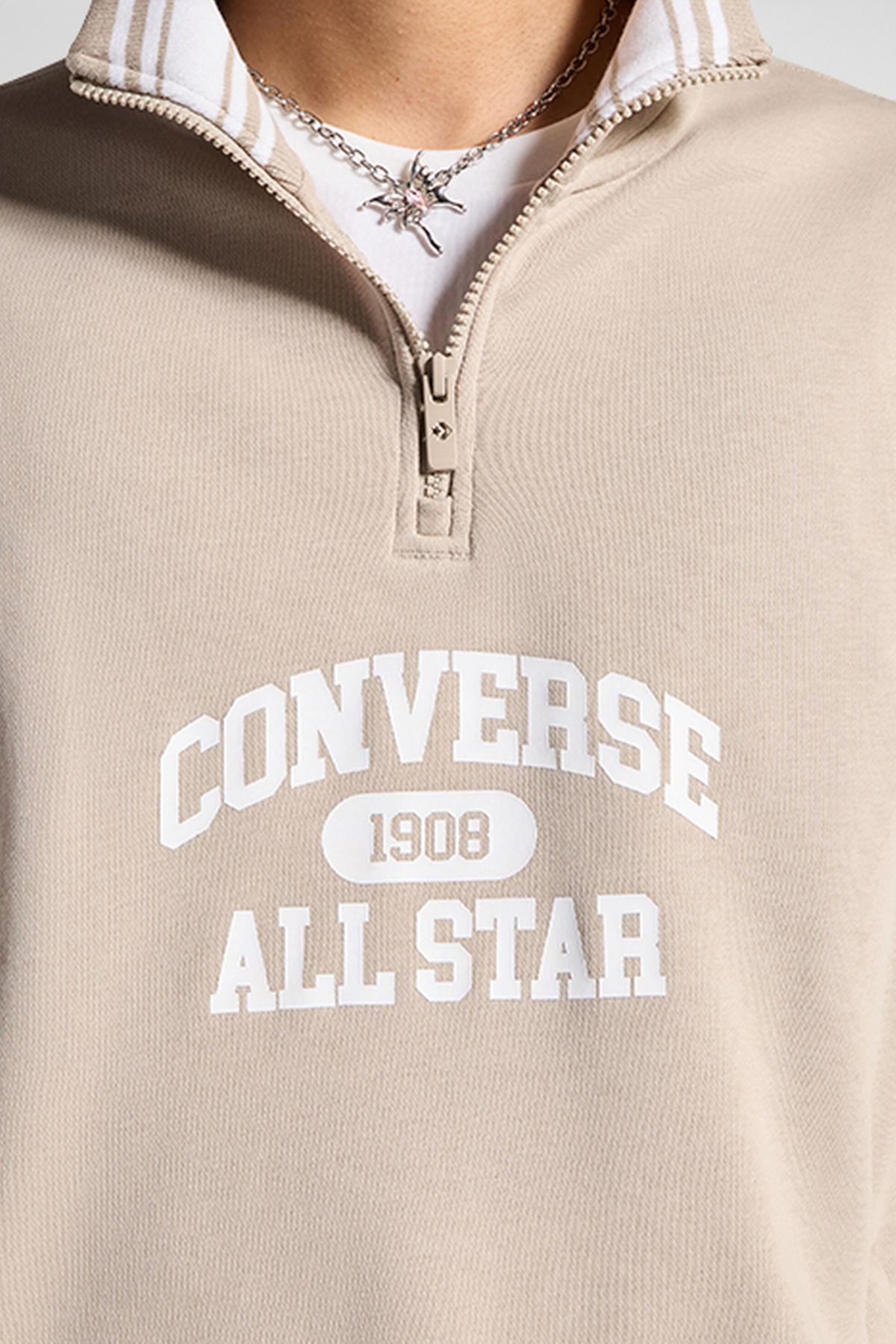 CONVERSE RETRO QUARTER ZIP en color MARRON CLARO  (3)