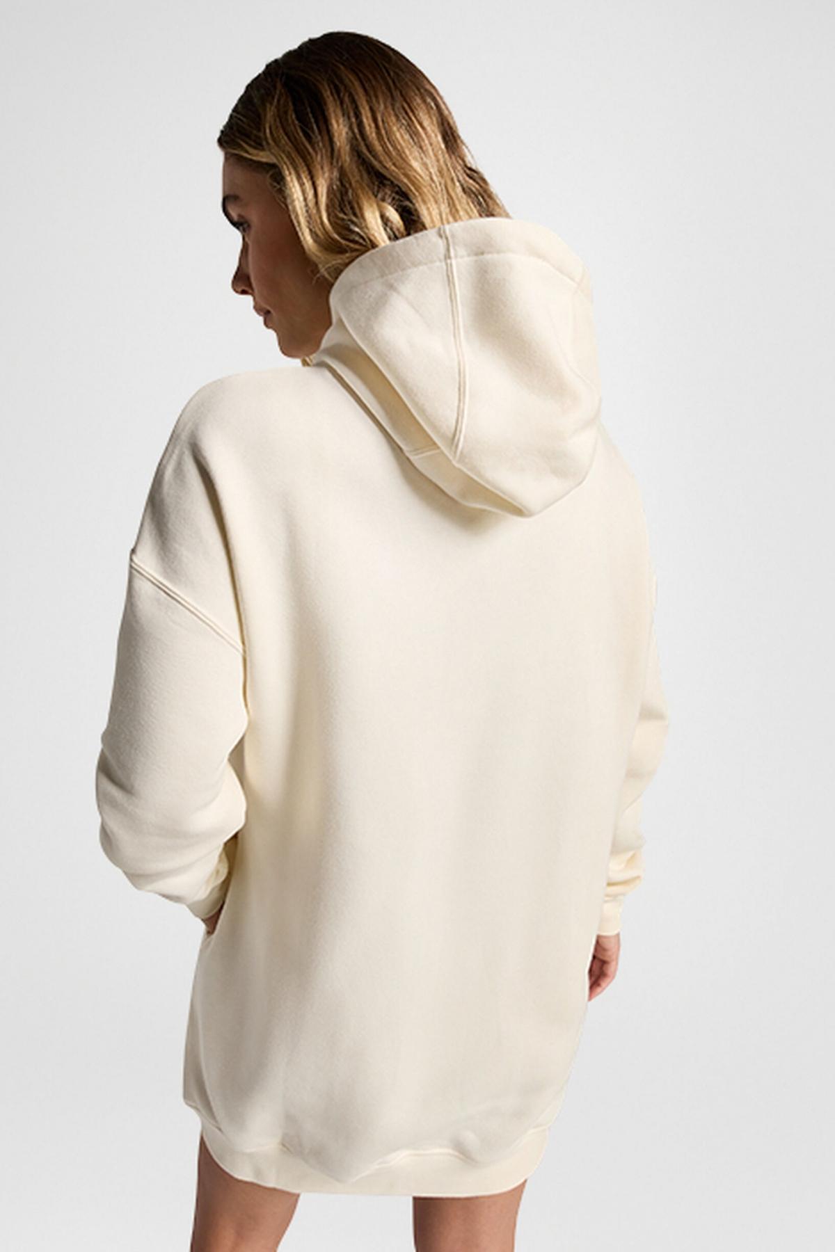 CONVERSE LONGLINE EMBR HOODIE DRES en color BLANCO  (2)