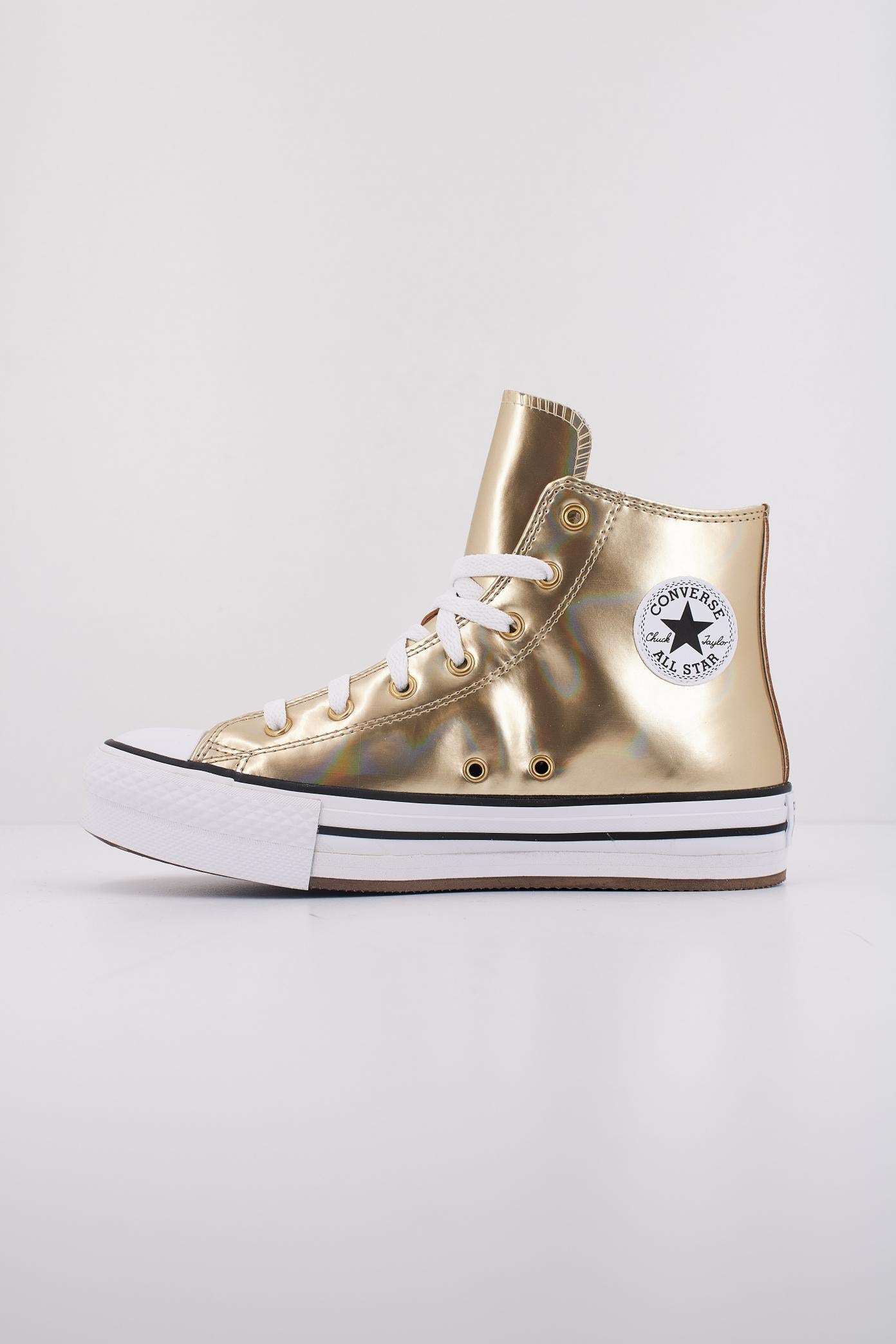 CONVERSE CHUCK TAYLOR ALL STAR EVA LIFT PLATFORM METALLIS en color ORO  (1)