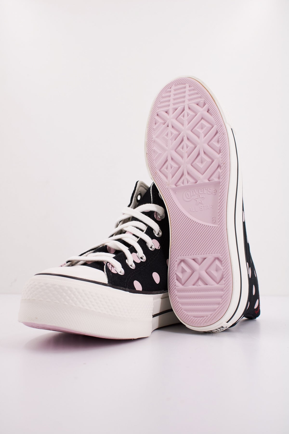CONVERSE CHUCK TAYLOR ALL STAR LIFT PLATFORM POLKA DOTS en color NEGRO  (5)