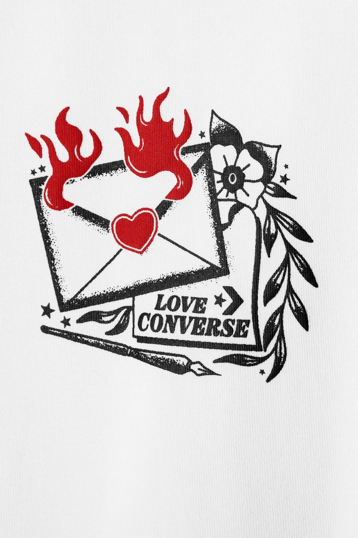 CONVERSE LOVE LETTER T-SHIRT en color BLANCO  (2)