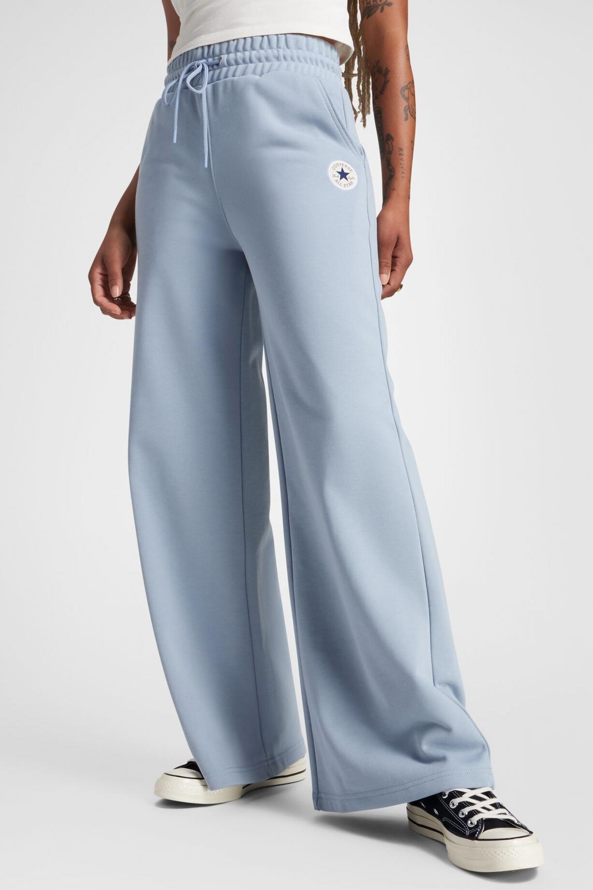 CONVERSE KNIT WIDE LEG PANTS en color AZUL  (1)