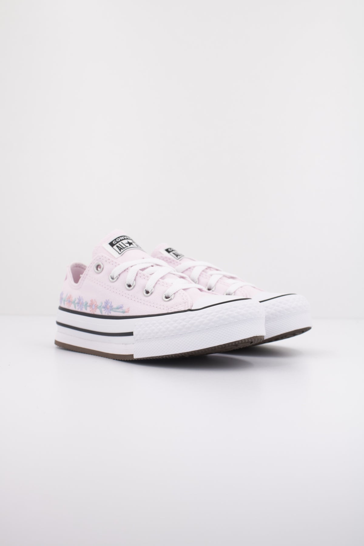 CONVERSE CHUCK TAYLOR ALL STAR EVA LIFT OX FLORAL en color ROSA  (2)