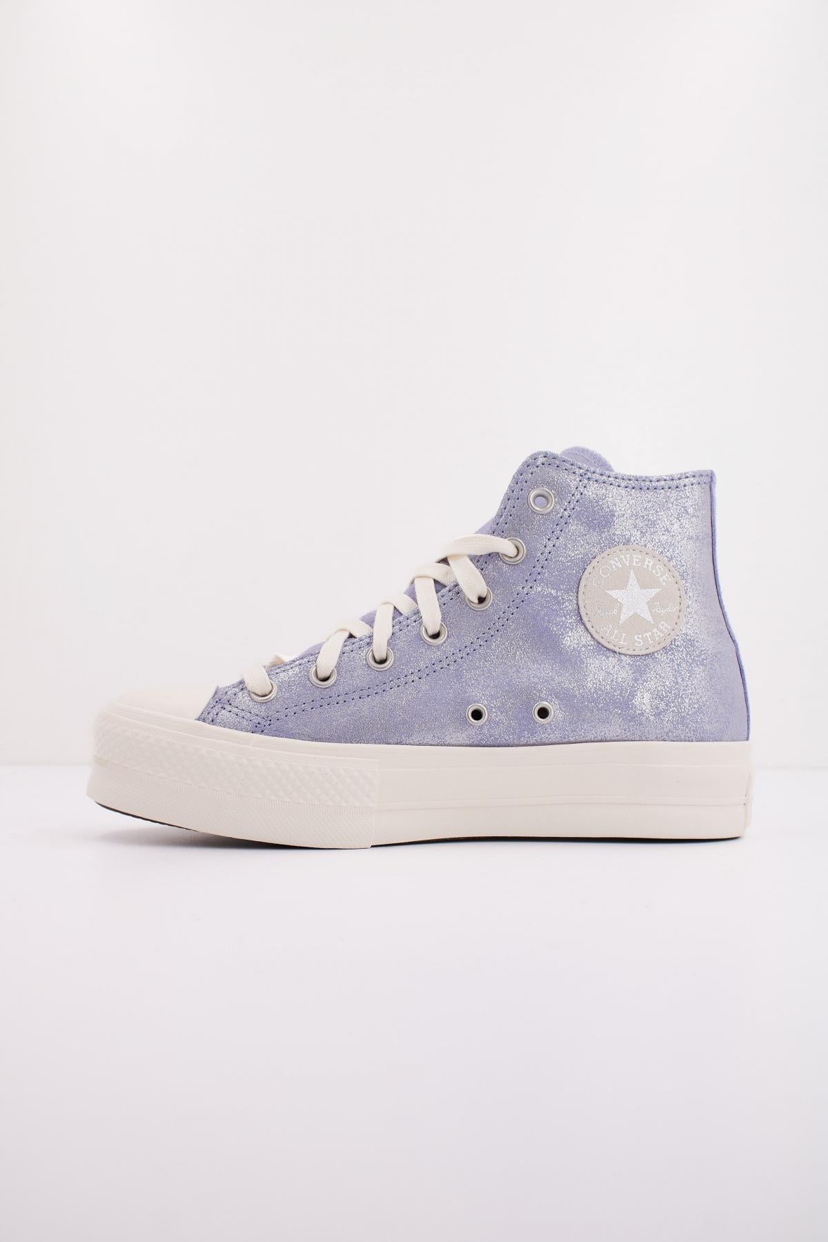 CONVERSE Chuck Taylor All Star Lift Platform Suede Shimmer Hi en color VIOLETA  (1)