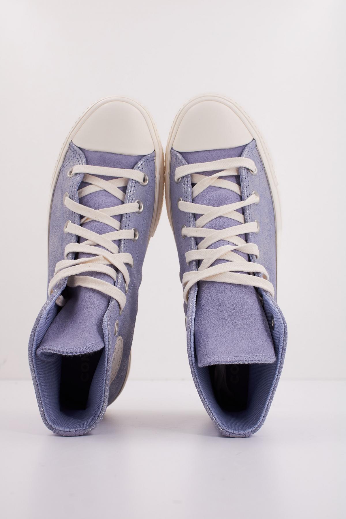 CONVERSE Chuck Taylor All Star Lift Platform Suede Shimmer Hi en color VIOLETA  (3)