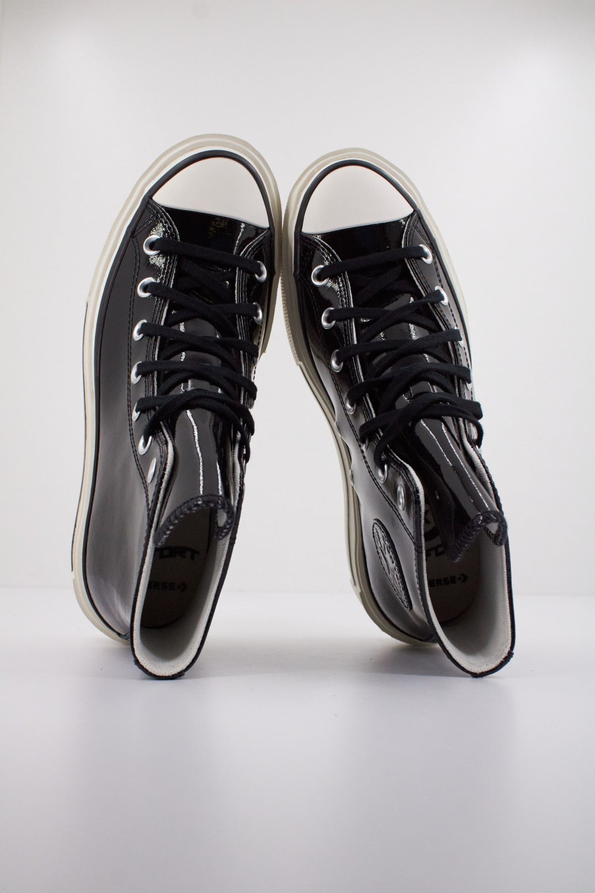 CONVERSE CHUCK TAYLOR ALL STAR LIFT DOUBLE STACK PLATFORM PATENT LEATHER en color NEGRO  (3)
