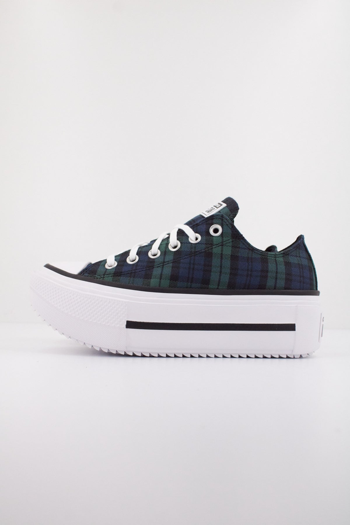 CONVERSE CHUCK TAYLOR ALL STAR LIFT DOUBLE STACK PLATFORM PLAID en color VERDE  (1)