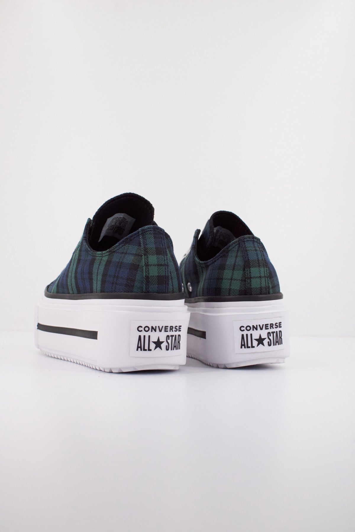CONVERSE CHUCK TAYLOR ALL STAR LIFT DOUBLE STACK PLATFORM PLAID en color VERDE  (4)