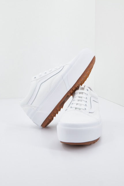 VANS UA OLD SKOOL STACKED en color BLANCO  (2)