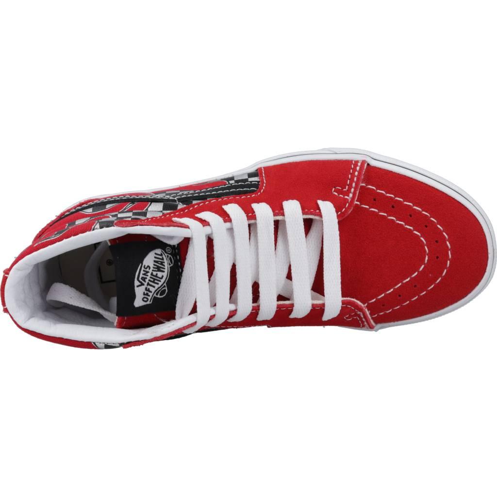 VANS SK-HI REFLECT CHECK FLAME en color ROJO  (7)