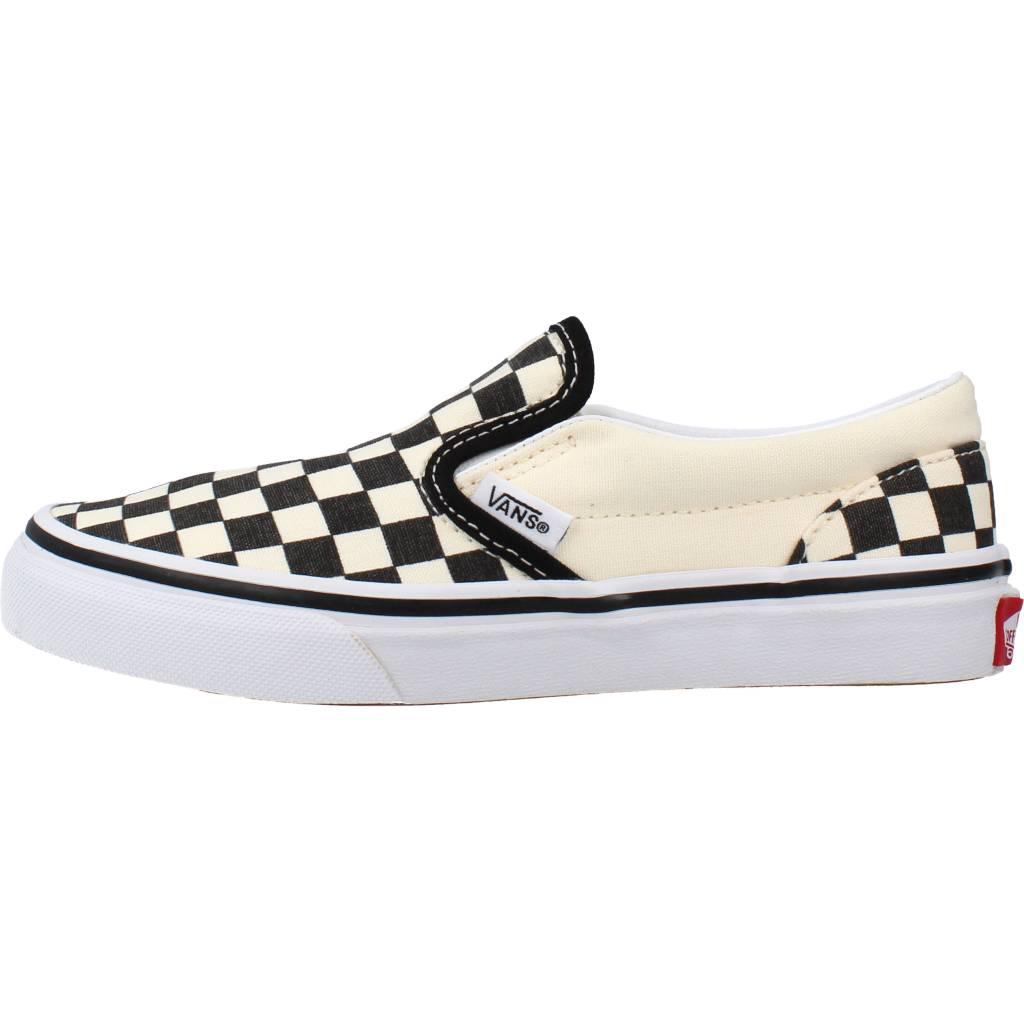 VANS CLASSIC SLIP-ON CHECKERBOARD en color BLANCO  (2)