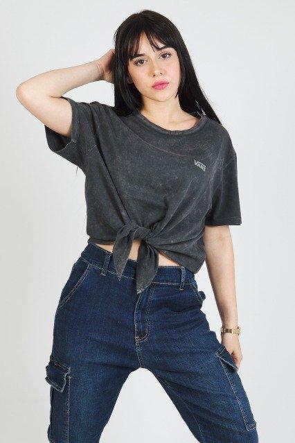 VANS JUNIOR V WASH KNOT TEE en color GRIS  (1)