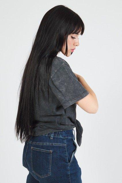 VANS JUNIOR V WASH KNOT TEE en color GRIS  (3)
