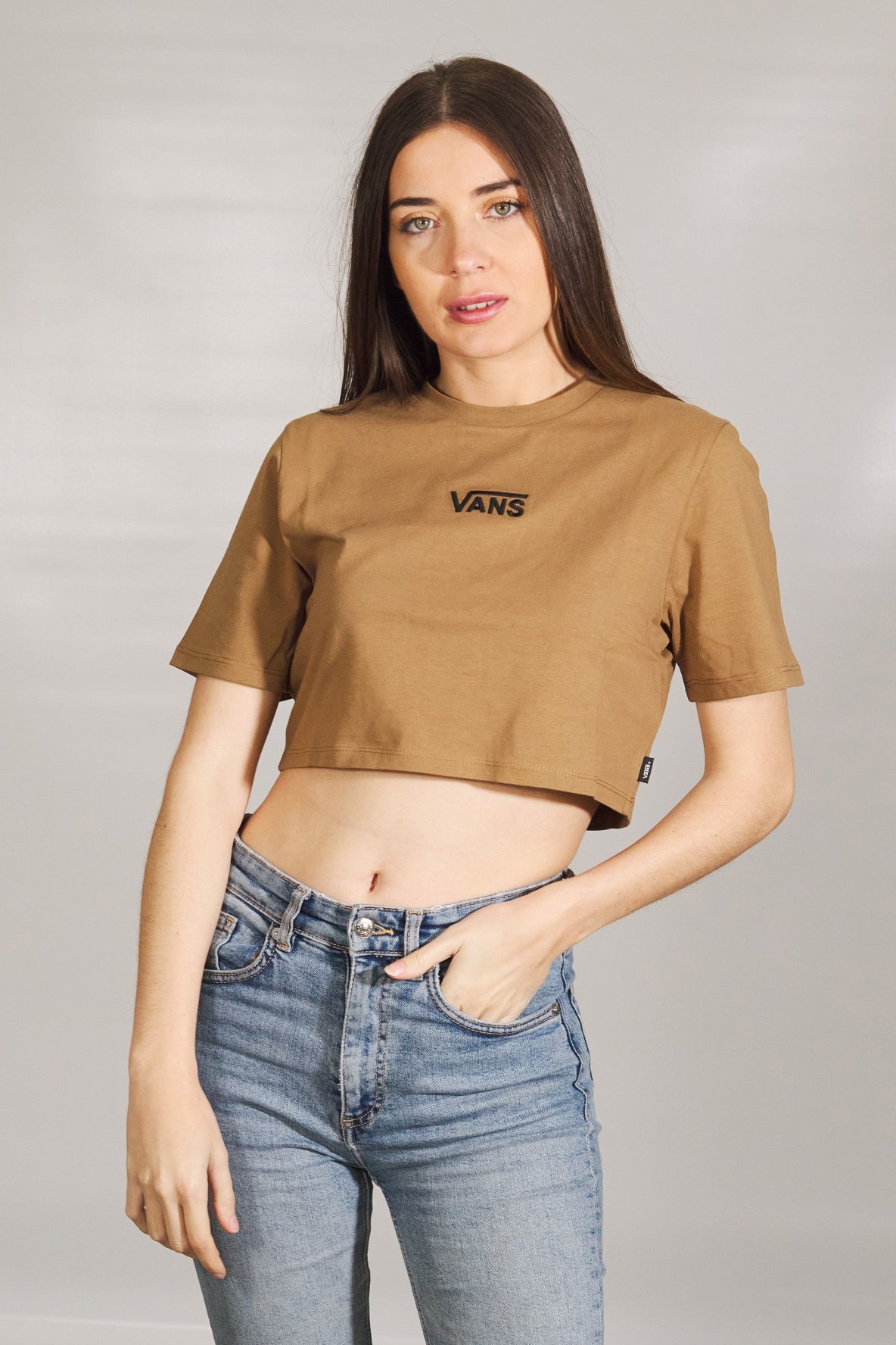 VANS FLYING V CREW CROP II en color MARRON  (2)