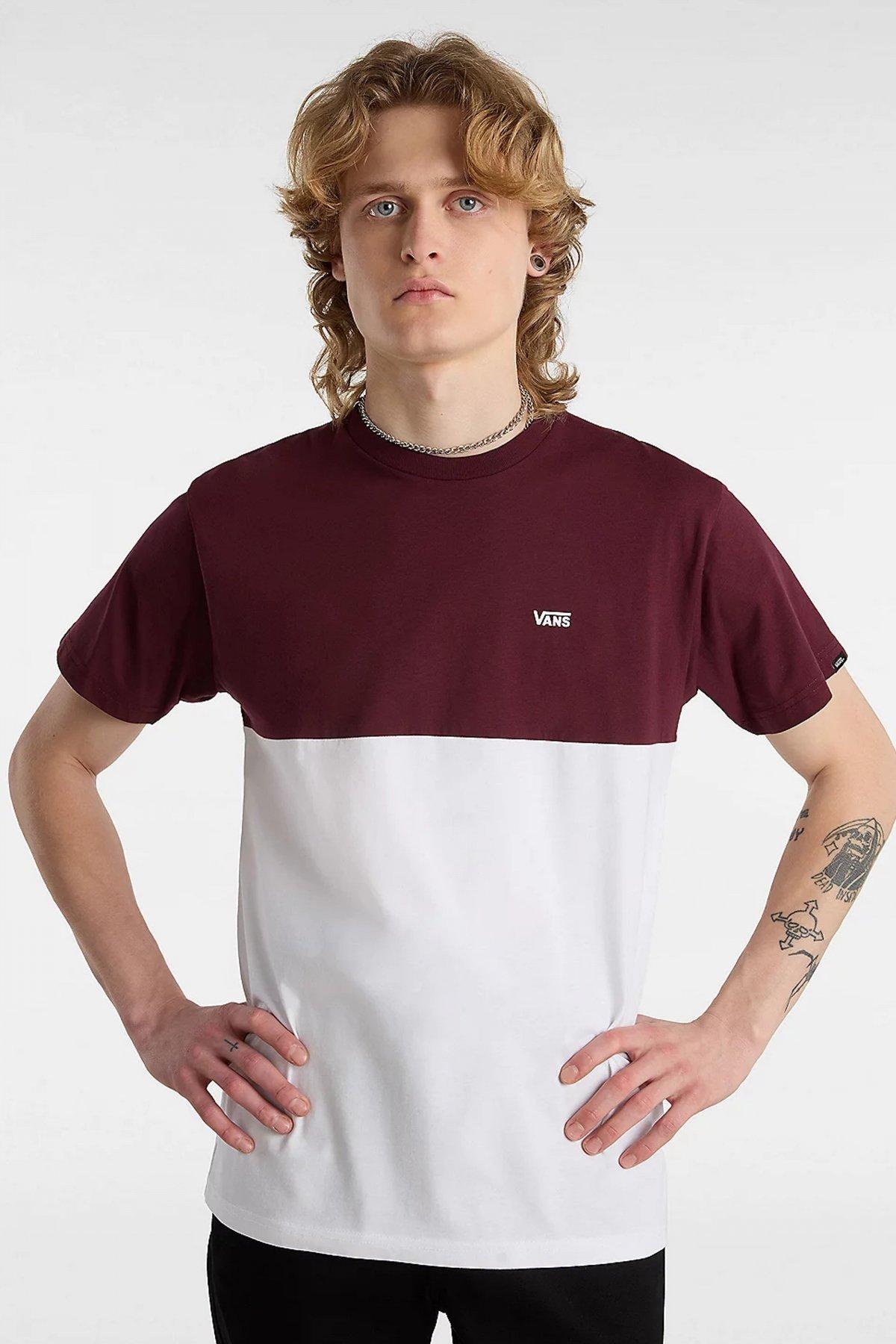 VANS COLORBLOCK TEE en color BURDEOS  (1)