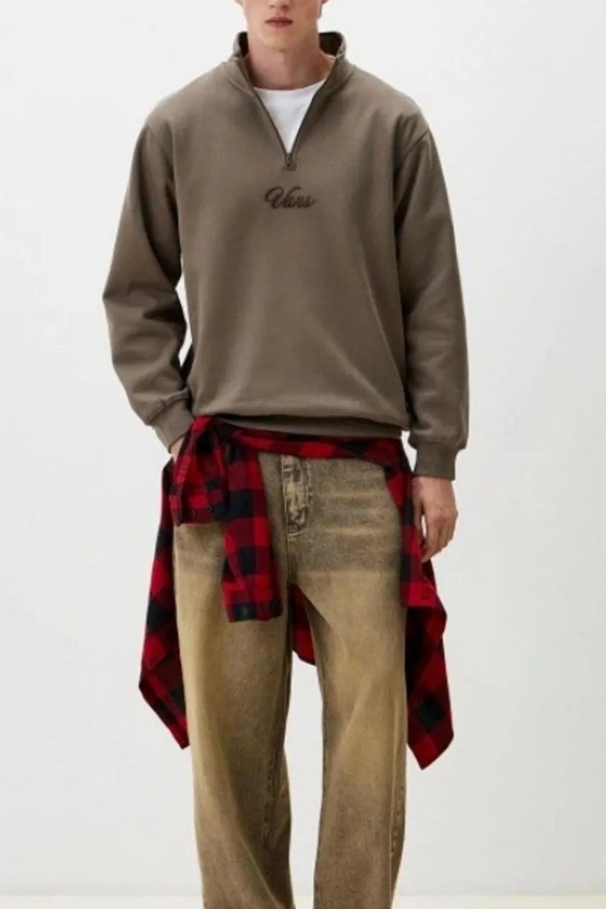 VANS SCRIPTED LOOSE FLEECE en color MARRON  (4)