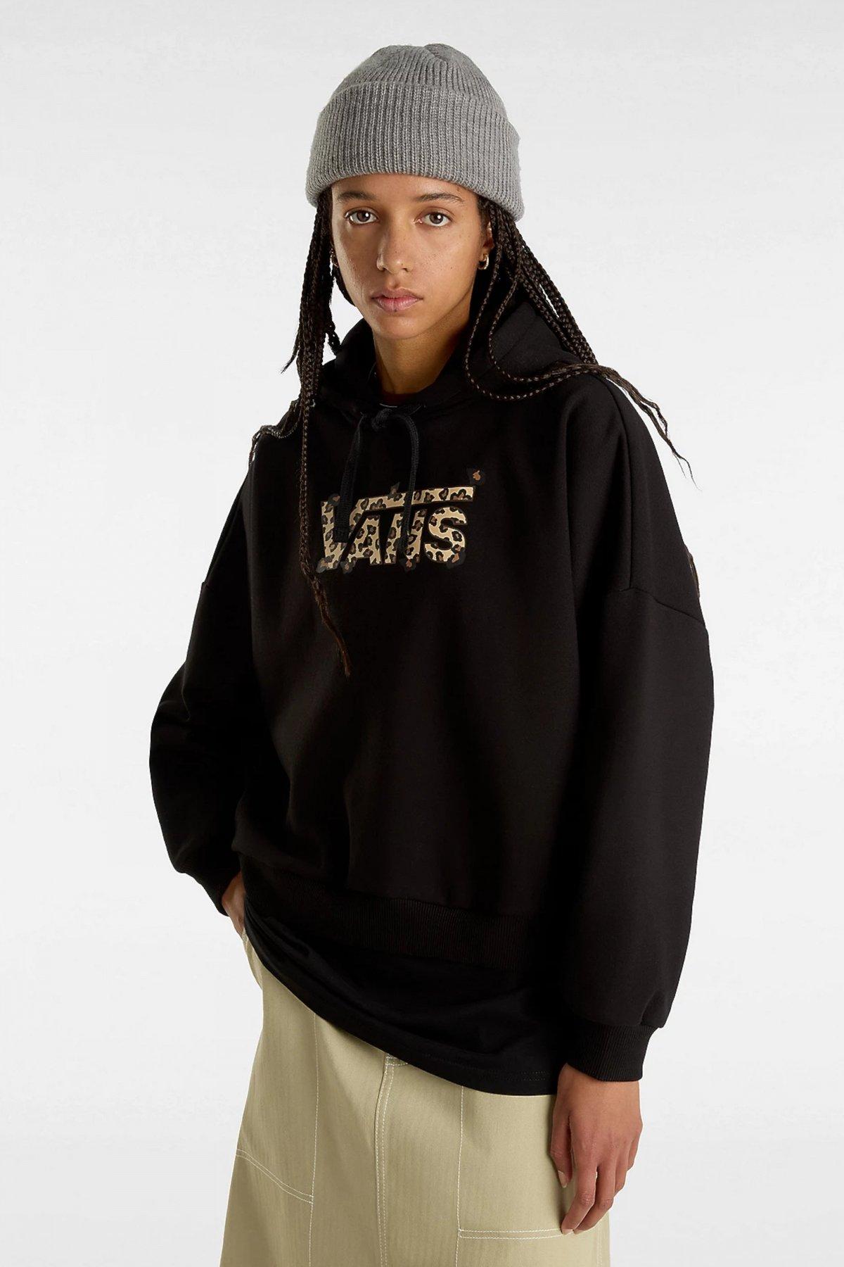 VANS ANIMALIER LOOSE HOODIE en color NEGRO  (1)