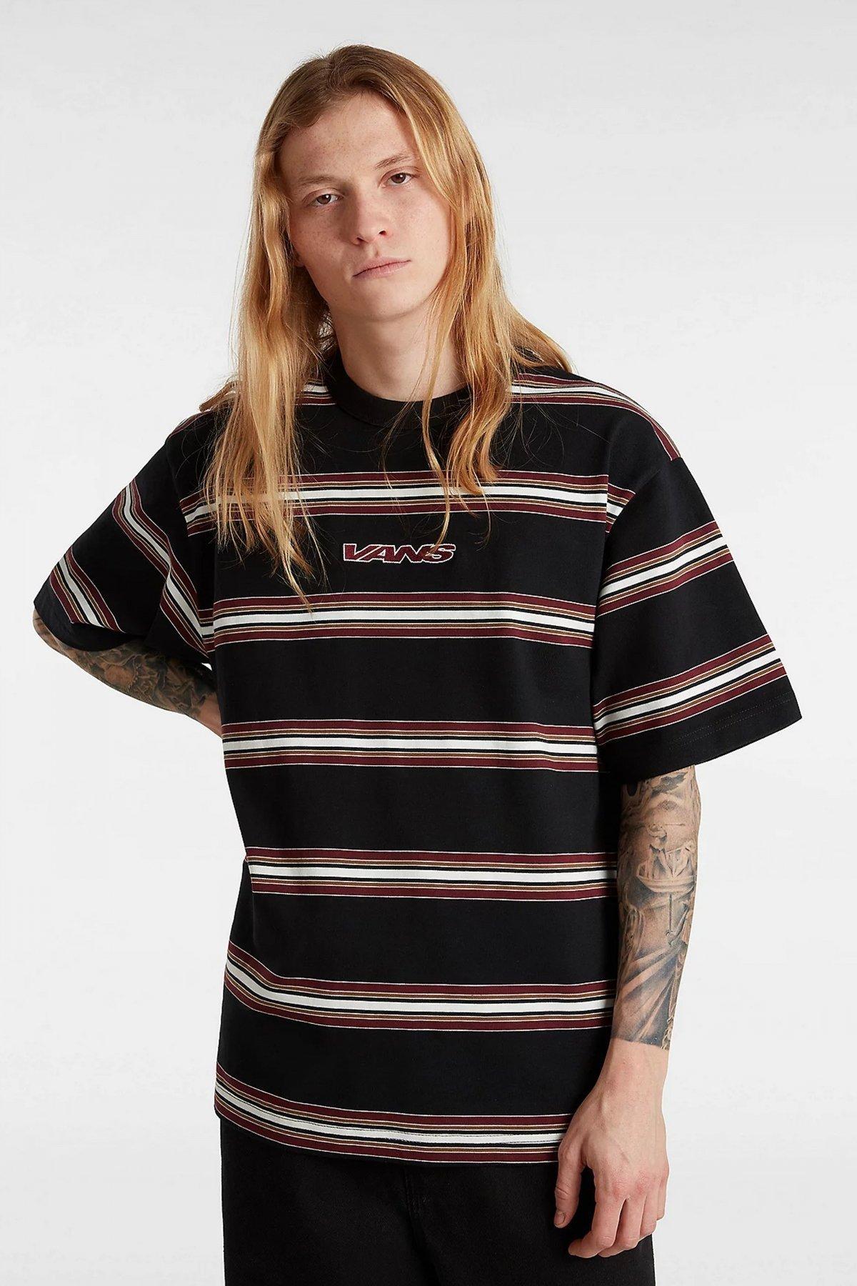 VANS MESA STRIPE SS SHIRT en color NEGRO  (1)
