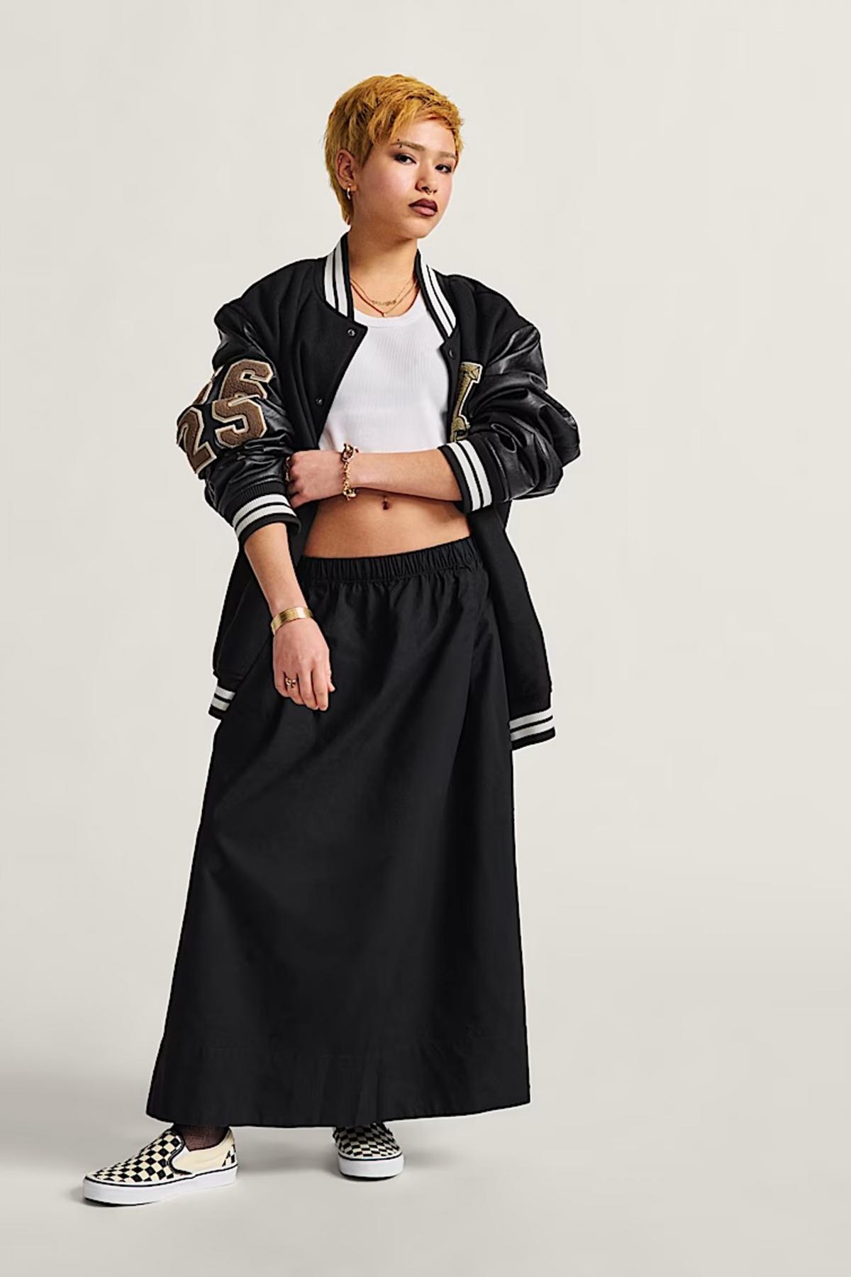 VANS FRANCESCA FULL SKIRT en color NEGRO  (4)