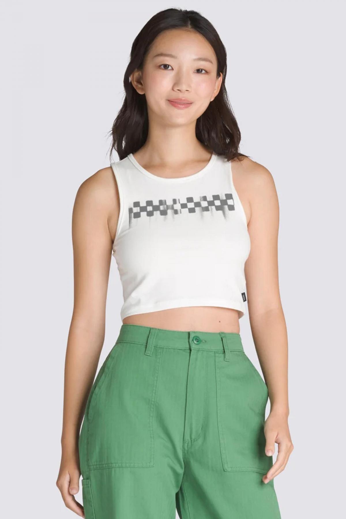 VANS CHECK WASH FITTED CROP en color BLANCO  (1)