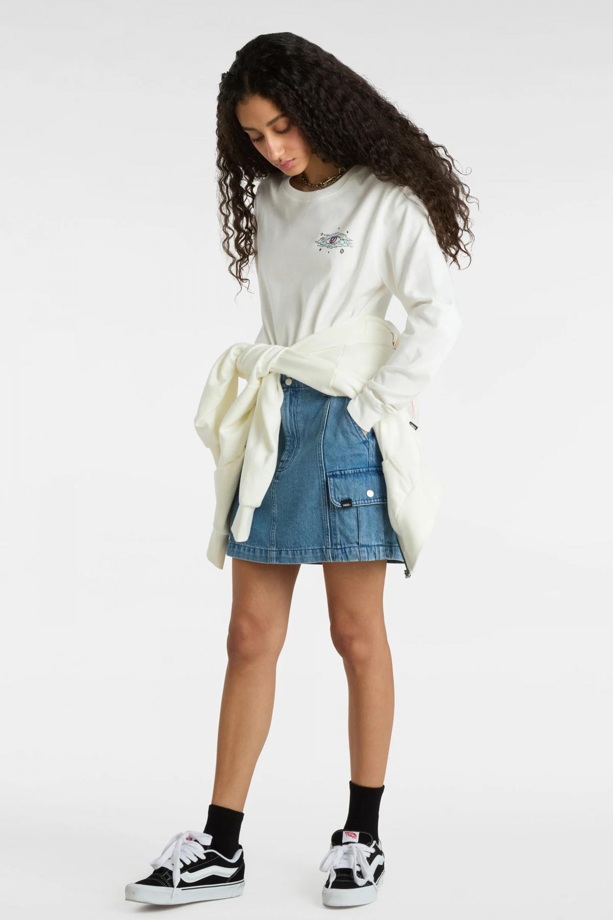 VANS  SIDEWALK DENIM SKIRT en color AZUL  (4)