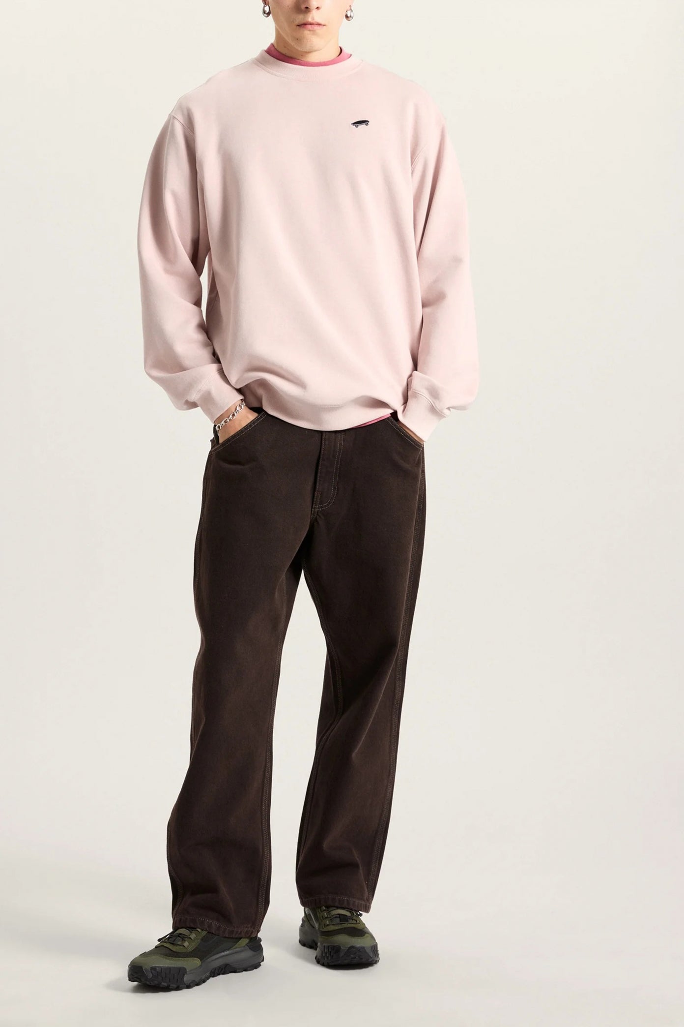 VANS SALTON LOOSE FT CREW en color ROSA  (4)