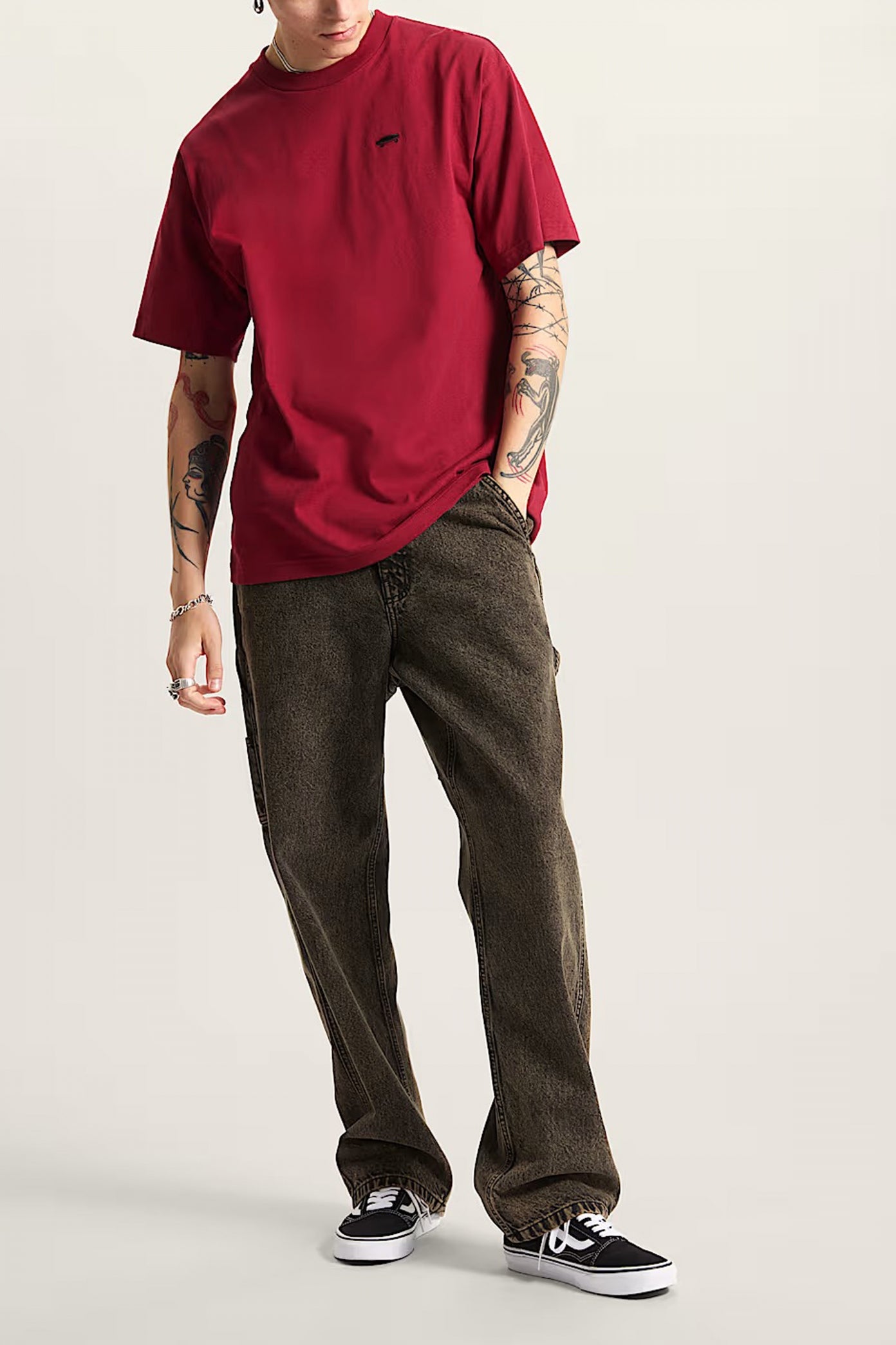 VANS SALTON LOOSE SS en color BURDEOS  (4)