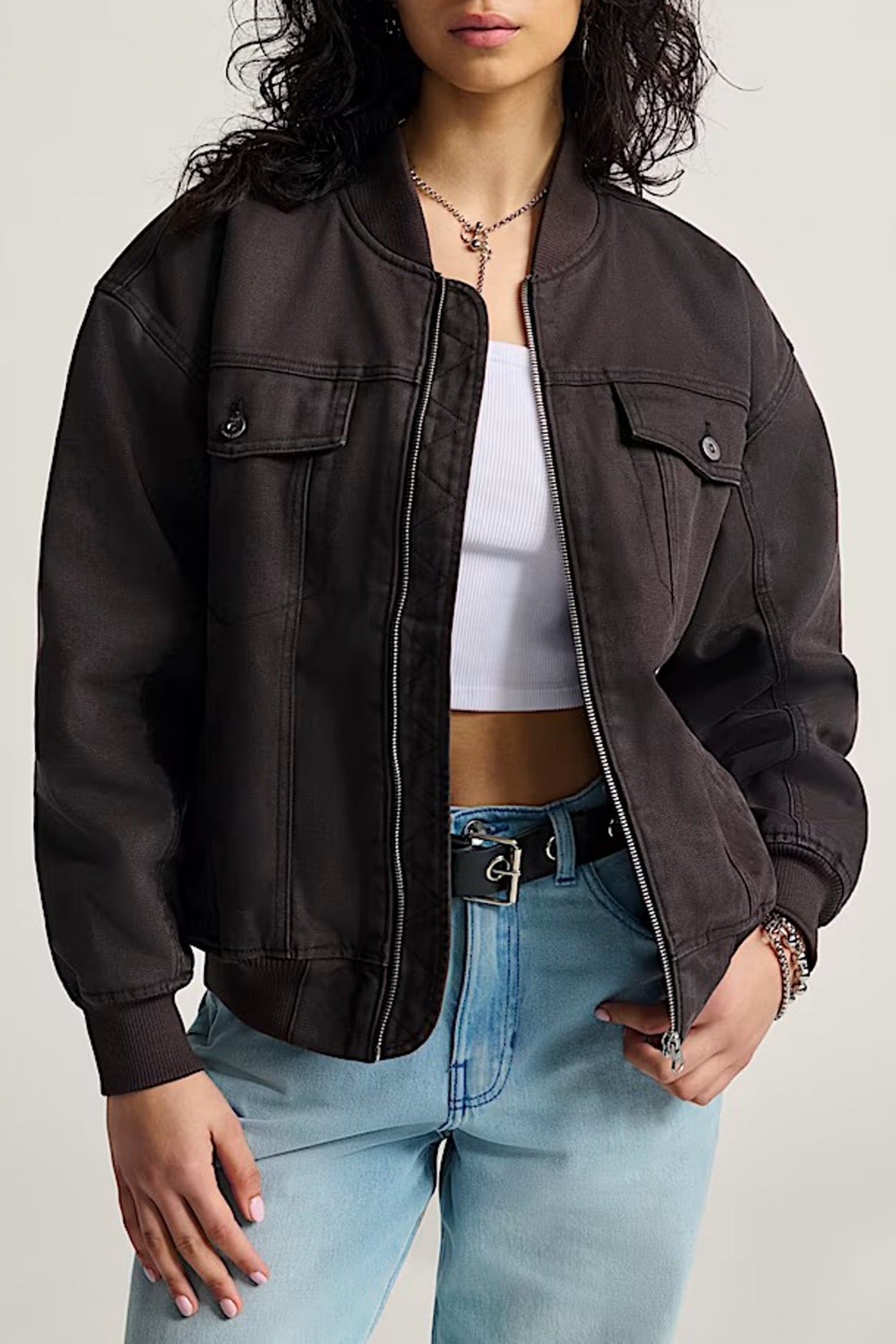 VANS TRUCKSTOP BOMBER JACKE en color MARRON  (1)