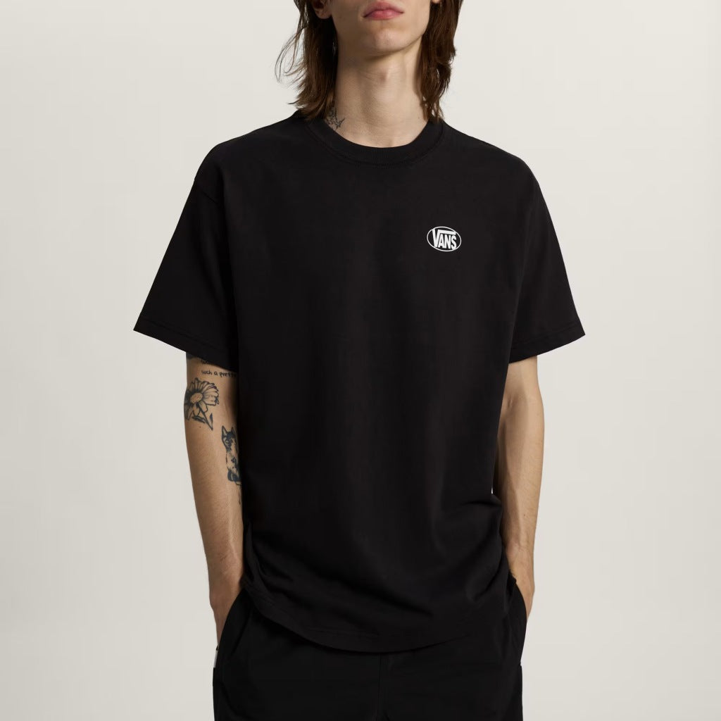 VANS VNFEBLK OVAL LOGO LOOSE SS TEE en color NEGRO  (4)