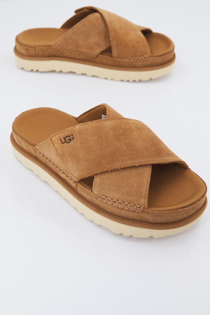 UGG W GOLDENSTAR CROSS SLIDE en color MARRON  (1)