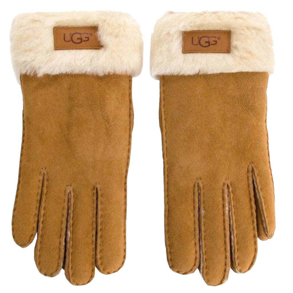 UGG W TURN CUFF GLOVE en color MARRON  (4)
