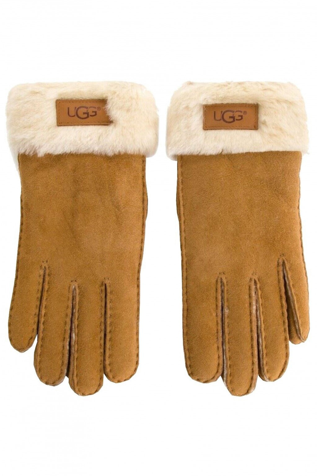 UGG W TURN CUFF GLOVE en color MARRON  (1)